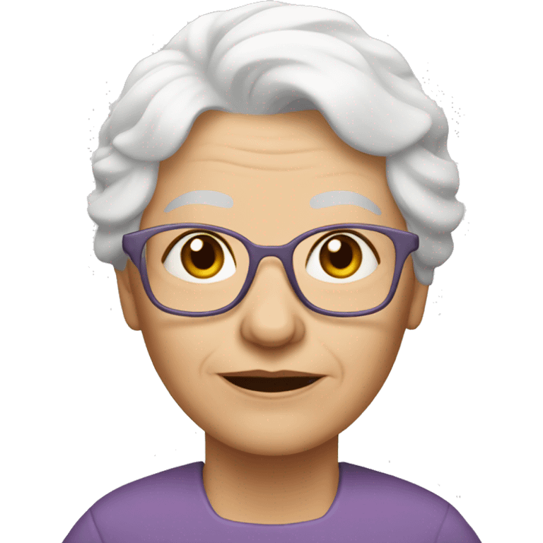 grandma with wite skin and white hair emoji