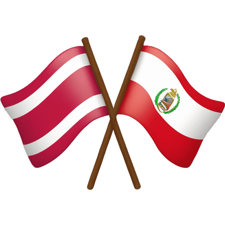 two flags side by side: Peru and costa ria emoji