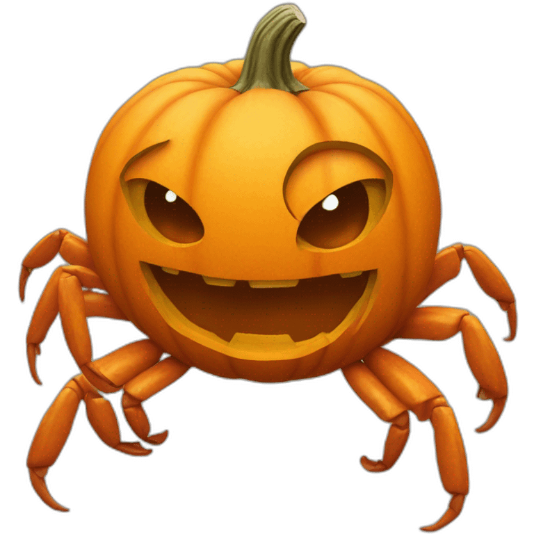 pumpkin with crab carving emoji