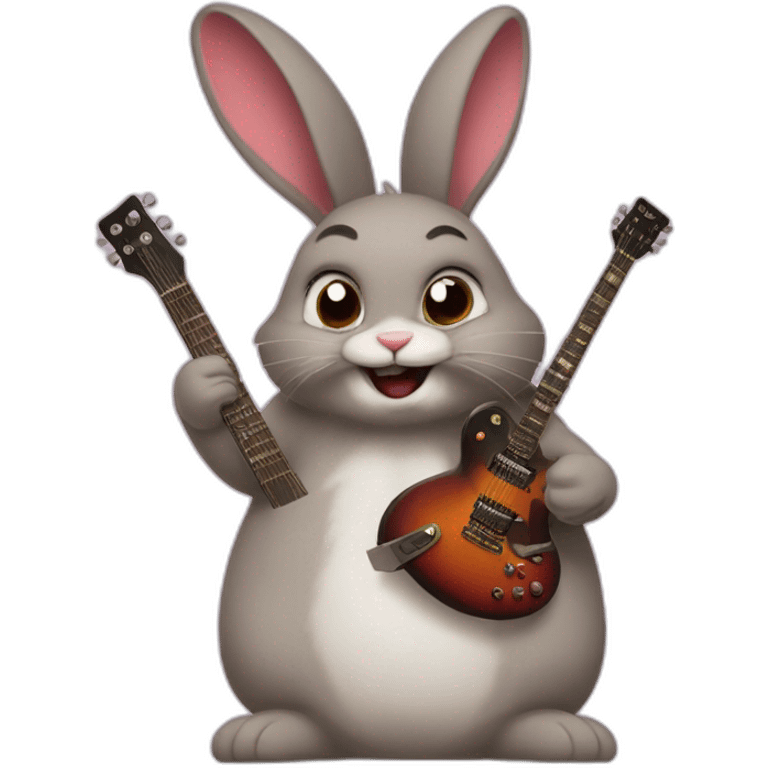 e-guitar bunny grimly emoji