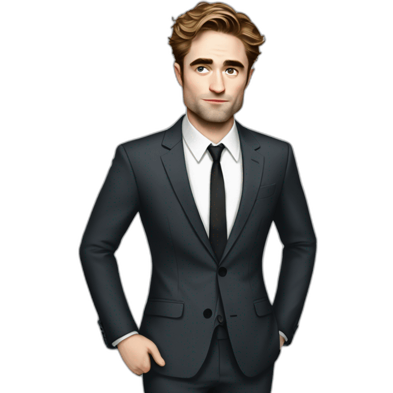 robert-pattinson cartoon wearing suit emoji