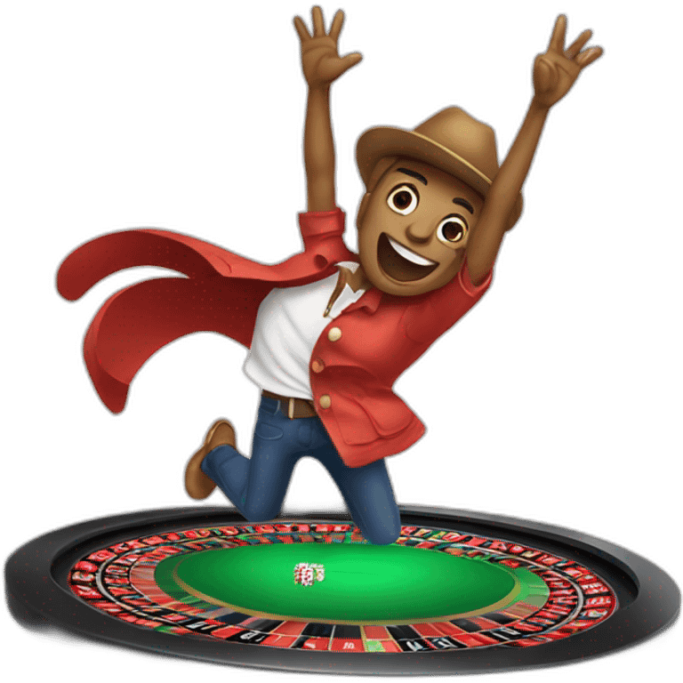 amarican playing roulette jumping emoji