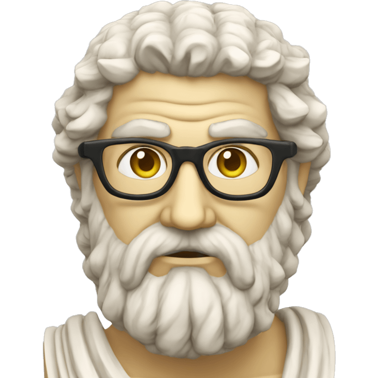 Ancient Greek King Odysseus Statue Face Only, Nerd, Glasses, Off-white emoji