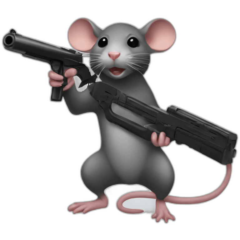 rat with gun emoji