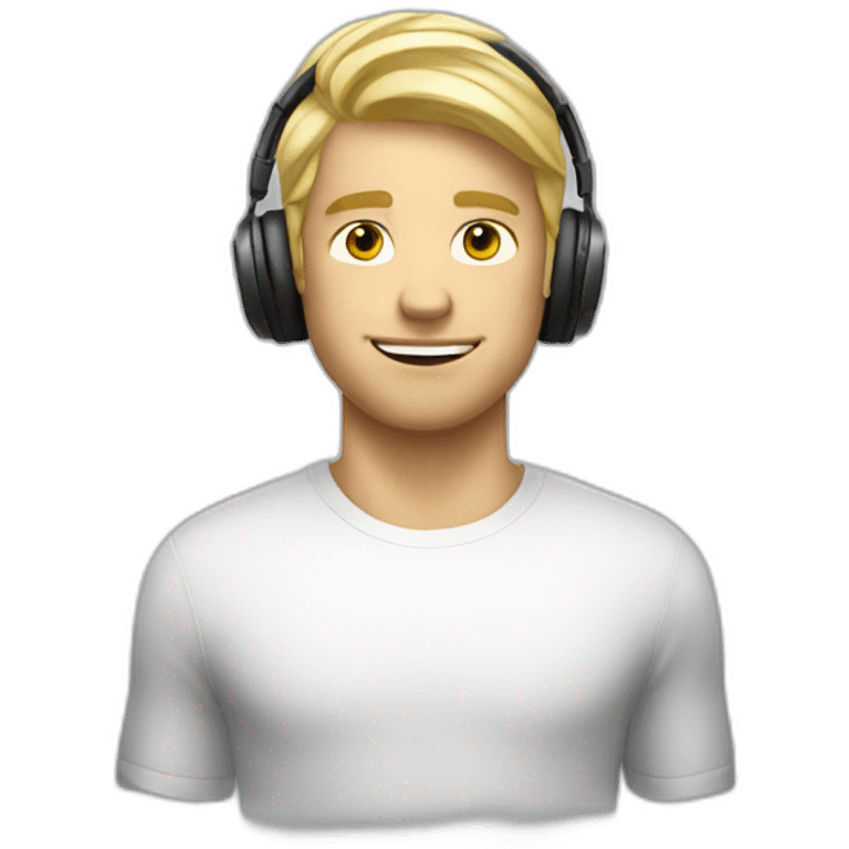 blond guy with headphones in the studio emoji