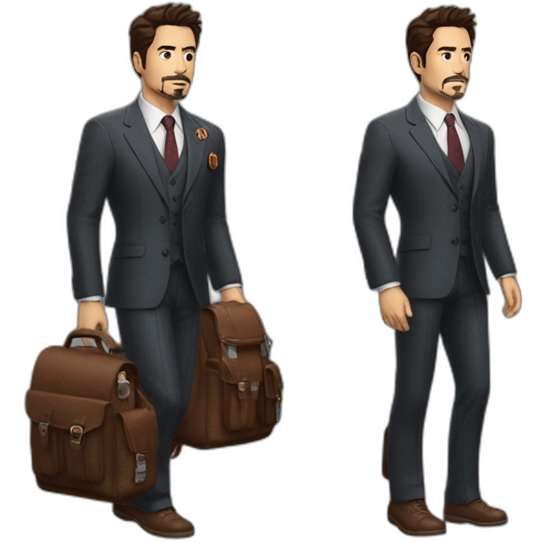 tony stark with college bag emoji