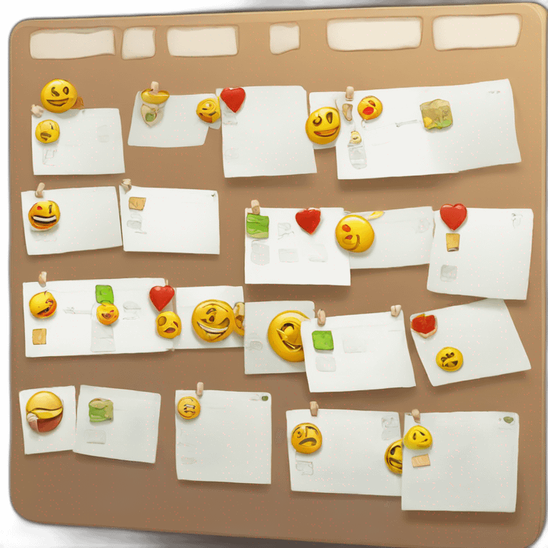 kanban board with projects in cards emoji