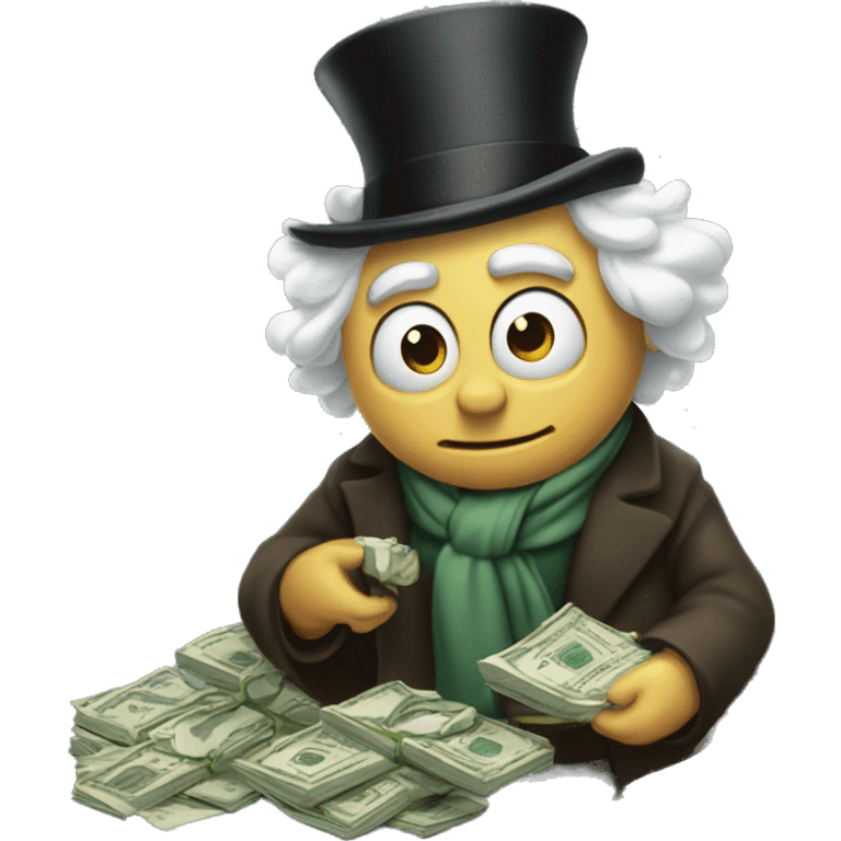 Scrooge mcduff with pile of money emoji