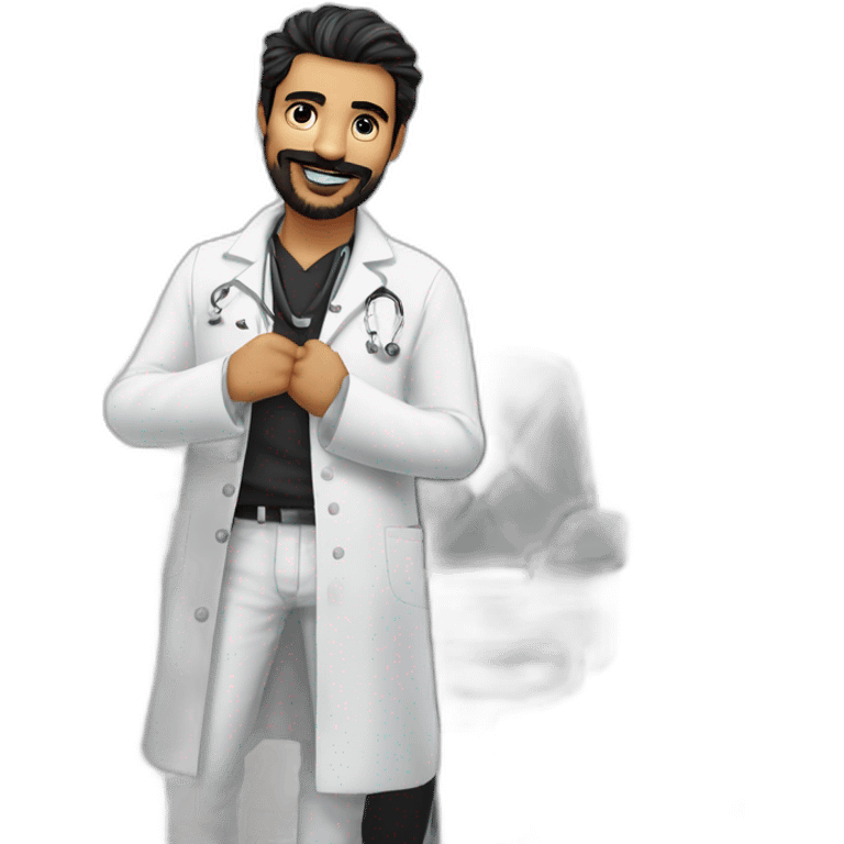 smiling doctor with candy emoji