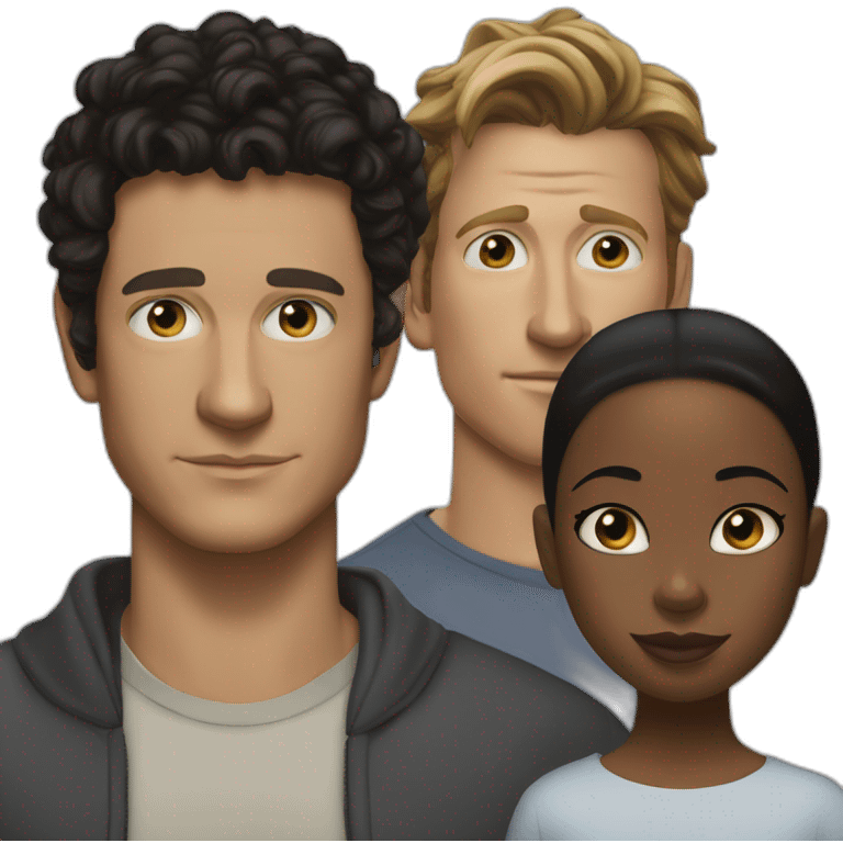 wentworth miller and Simon Baker and a black girl brown eyes and sblack hair in a bun emoji