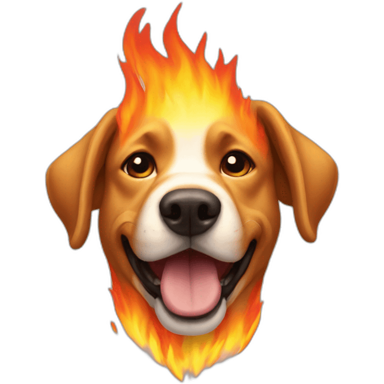 Dog on fire emoji