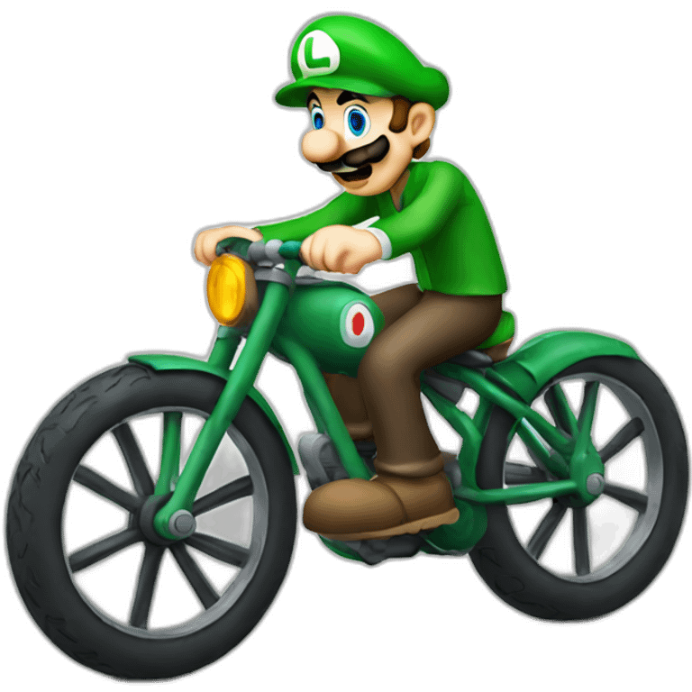 Luigi on bike emoji