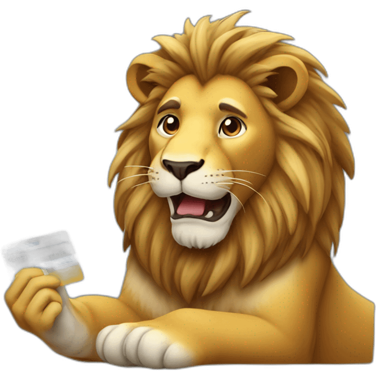 lion with a credit card emoji