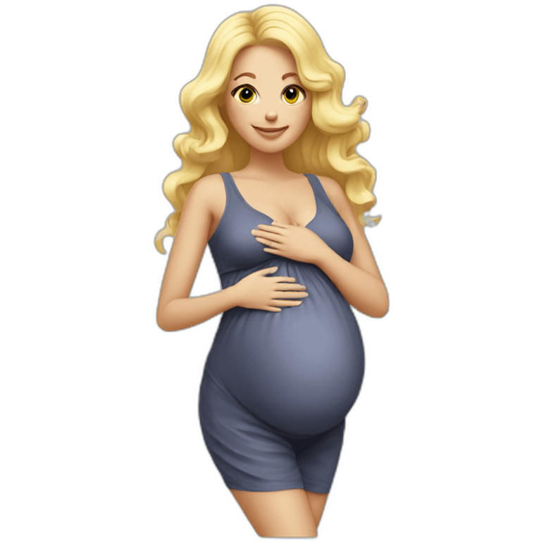 adorable pregnant blond full body women with beach-wave-hair emoji