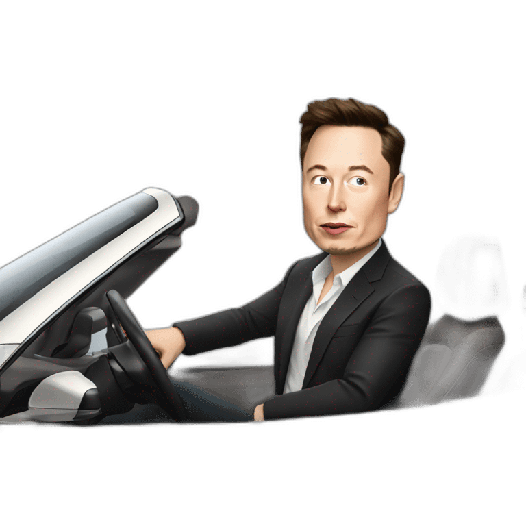 Elon musk driving tesla emoji