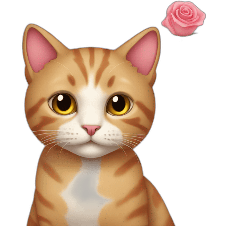 Cat with rose emoji