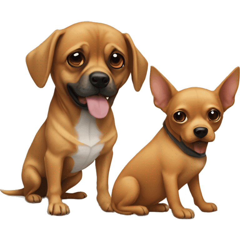 Chihuahua and a bloodhound best friends emoji