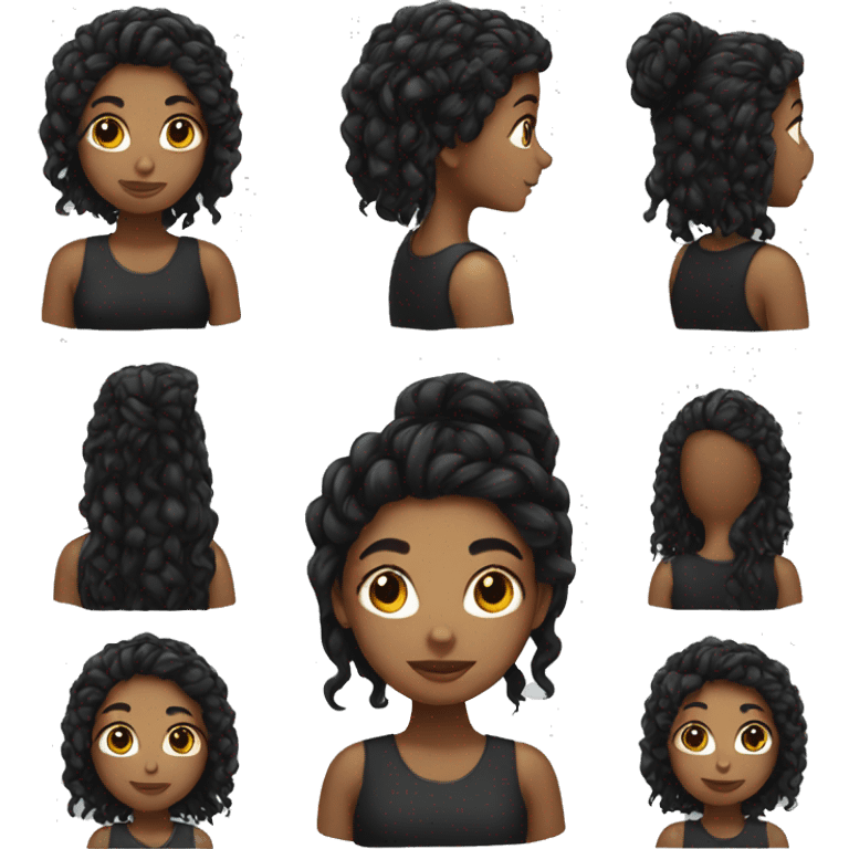 Girl with black Haie emoji