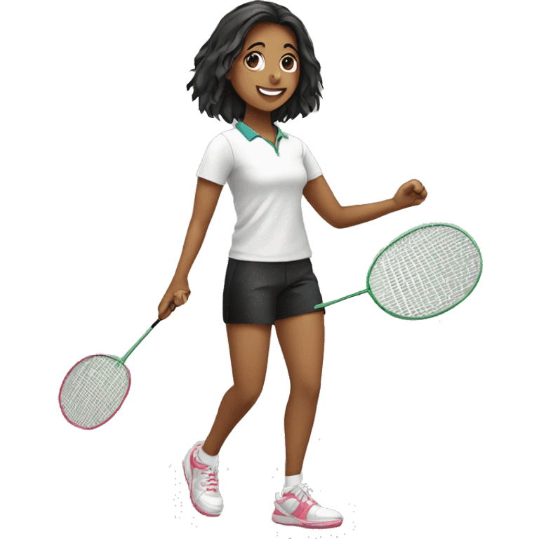 girl playing badminton emoji