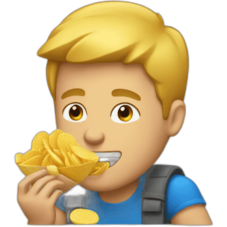 guy eating chips emoji