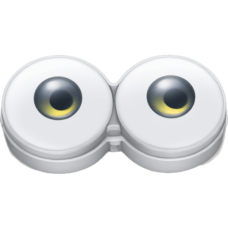 contact lens case with L and R engravings emoji