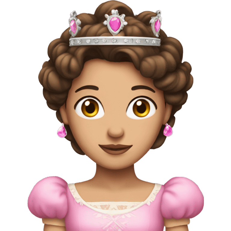 Brunette princess with pink crown  emoji