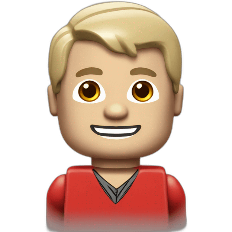 LEGO customer service bald men with red shirt emoji