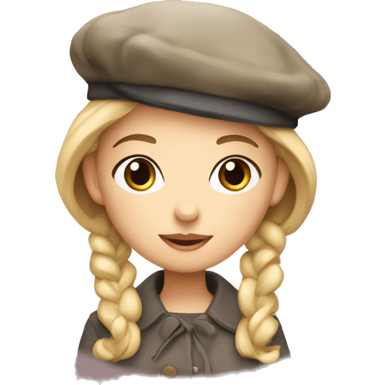 french girl with beret emoji