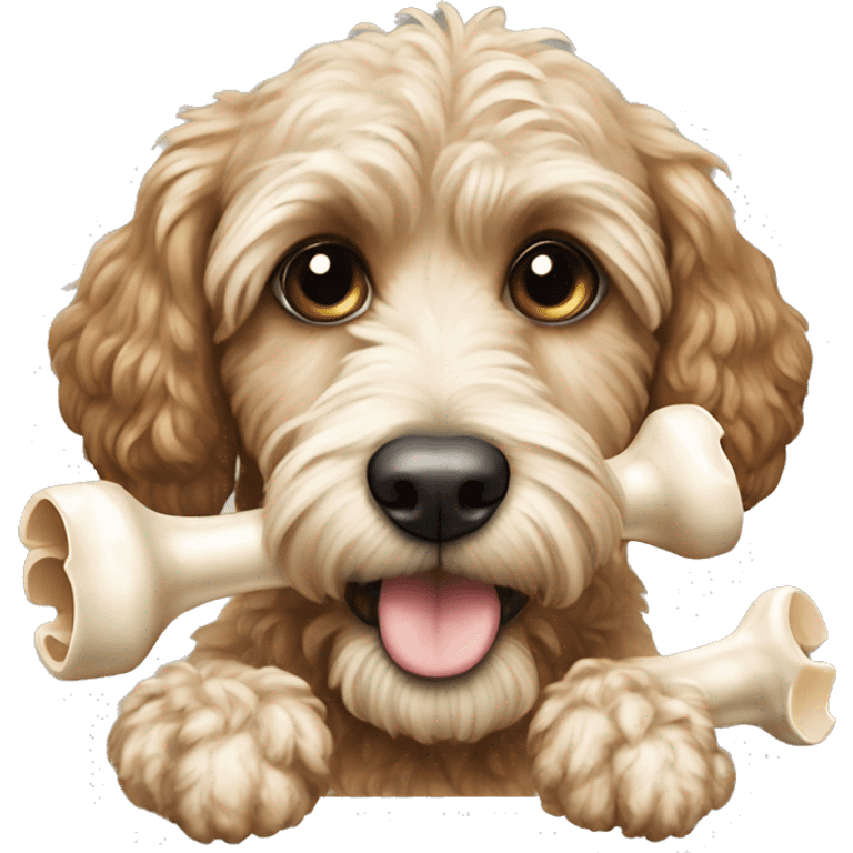 Cockapoo with a bone emoji