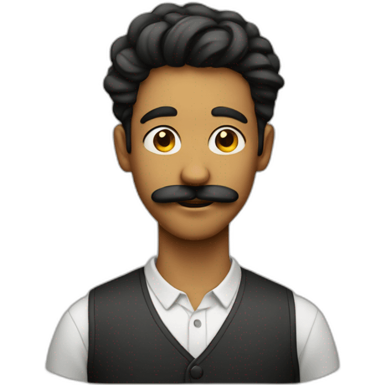 Young man with twisted moustache emoji