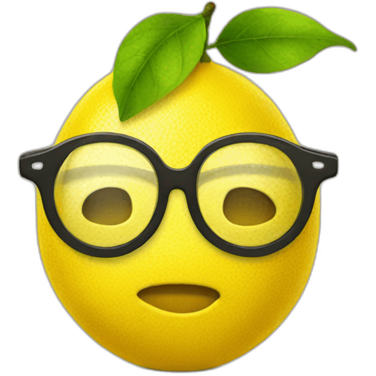 Lemon with nerd glasses emoji