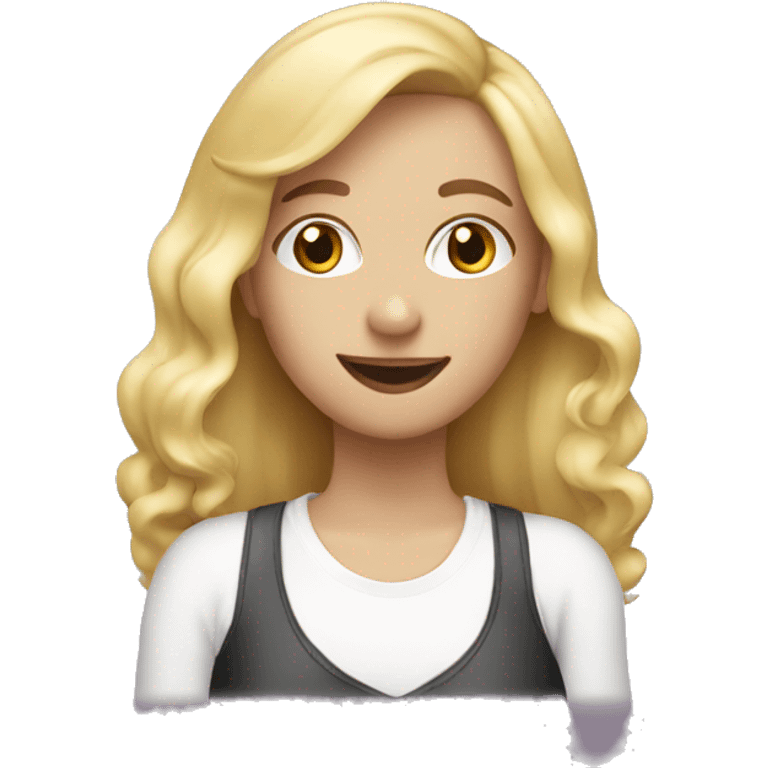 Blonde girl celebrating 20th birthday emoji