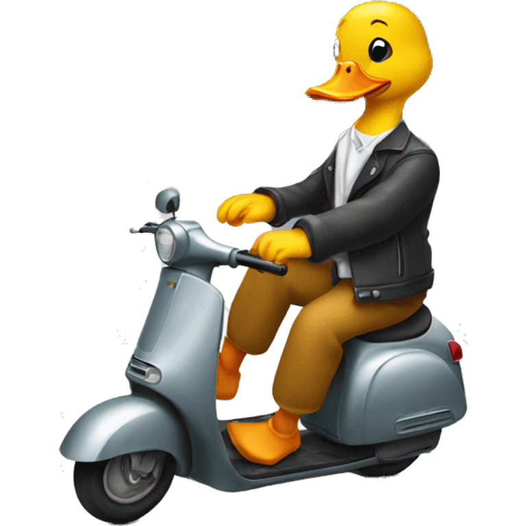 duck riding a scooter emoji