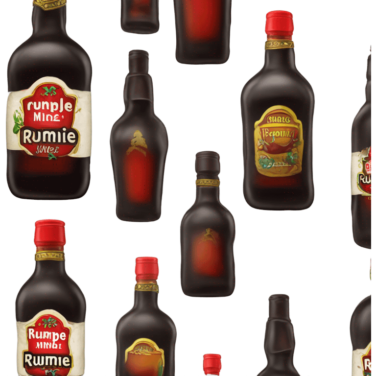 Tall black and red label bottle of rumple minze alcohol emoji