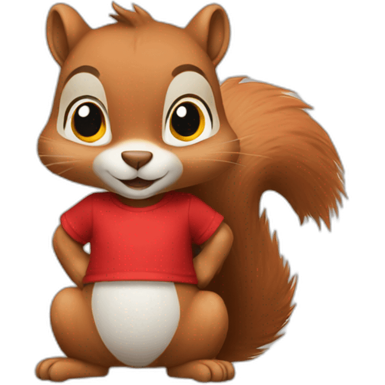 Squirrel with red t-shirt  emoji