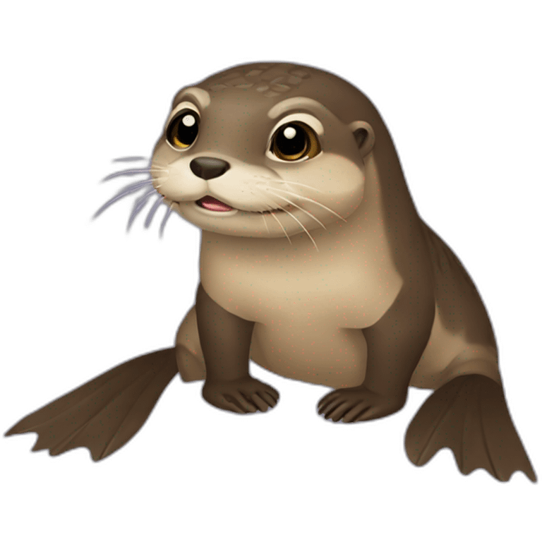 Loutre sur tortue emoji