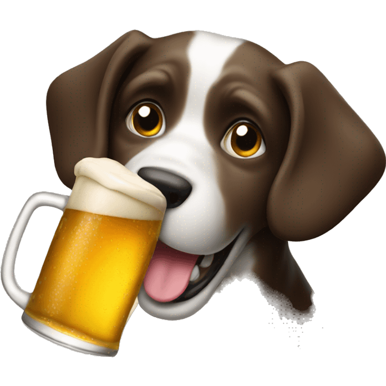 Dog drinking beer emoji