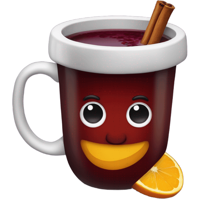 Mulled wine in a craft cup emoji