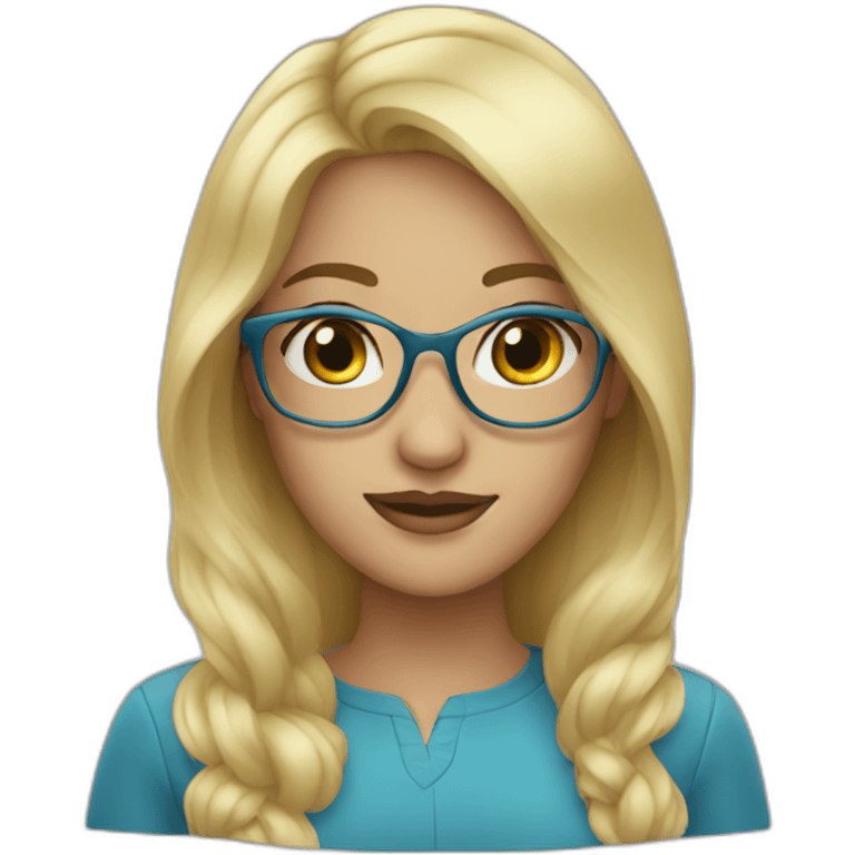 blonde Woman Blue eyes glasses emoji