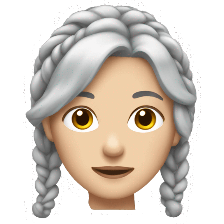 white woman WITH GREY HAIR AND PLAITS emoji