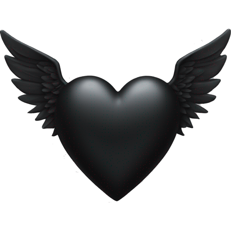 Black heart with wings and horns emoji