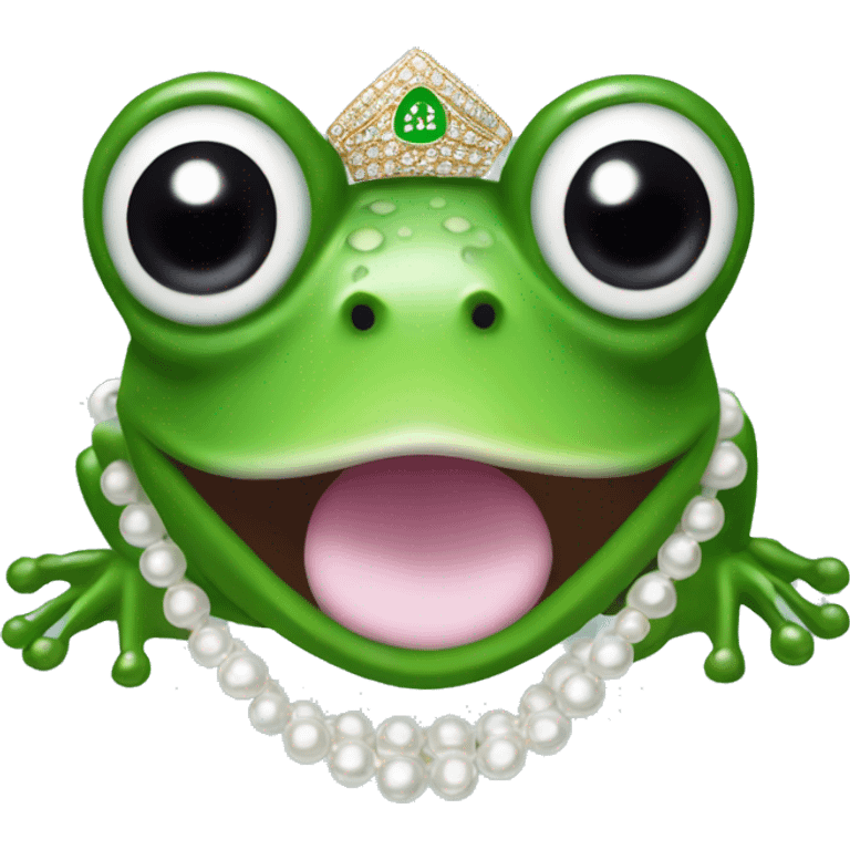 alpha kappa alpha frog with pearls  emoji