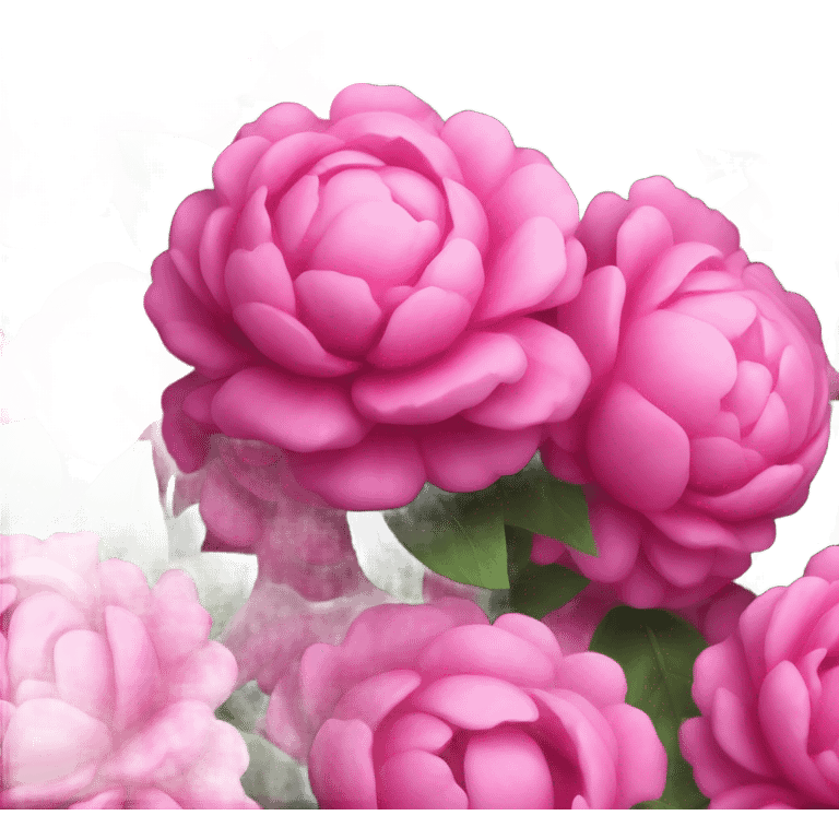 Realistic Bright pink pions in vase emoji