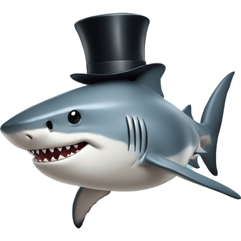 Shark with a top hat emoji