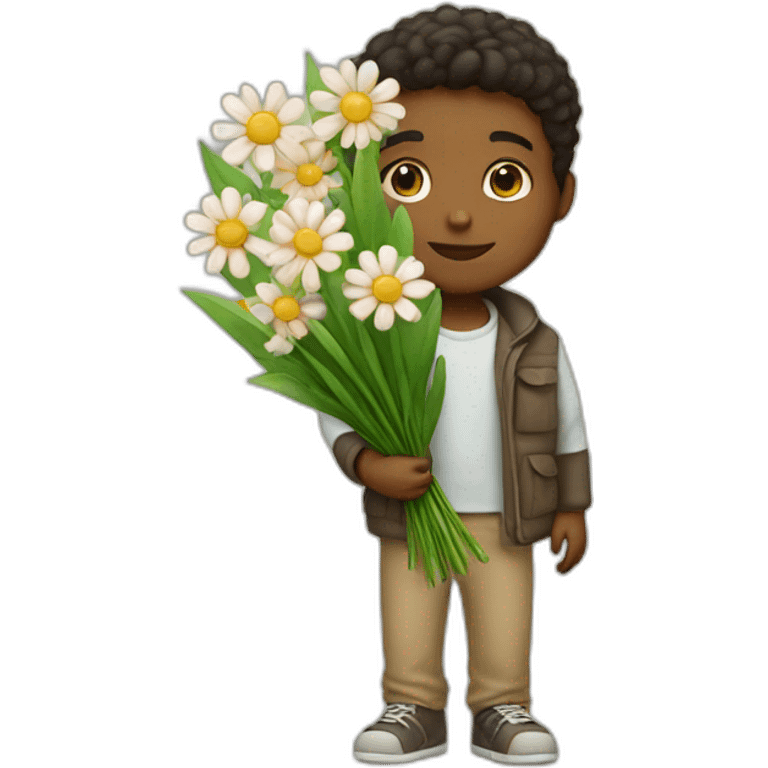 boy with flowers  emoji