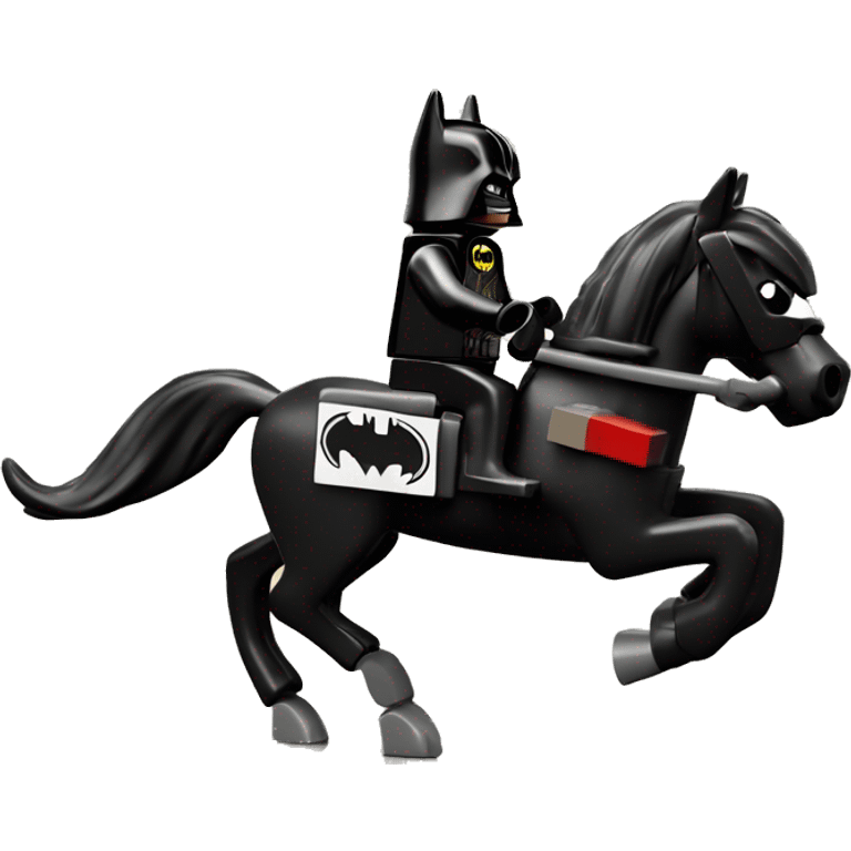 Lego horse with Batman racing against Darth Vader’s horse  emoji