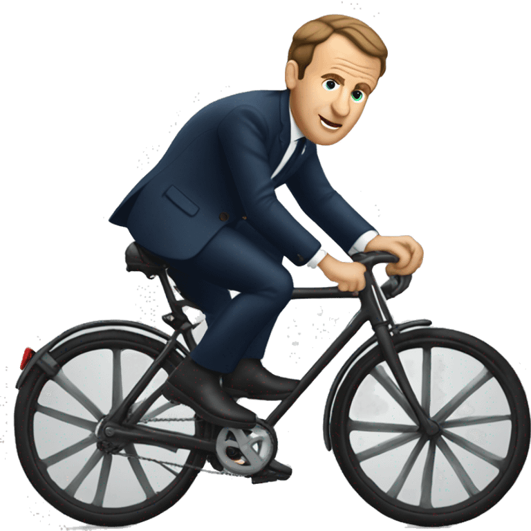 Macron sur un vélo  emoji