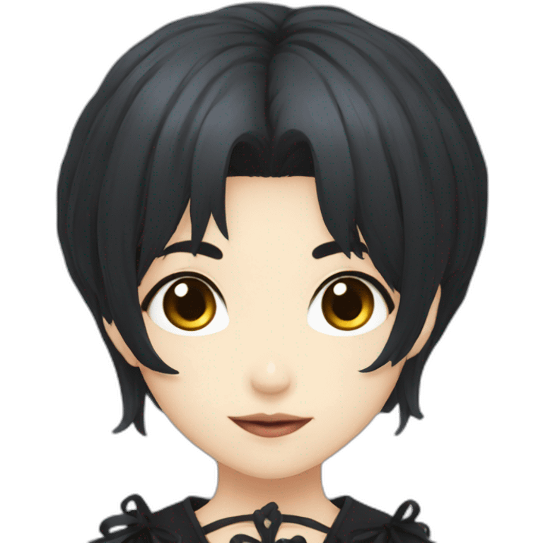 Nana Ōsaki in Anime with a gothic style, black hair emoji