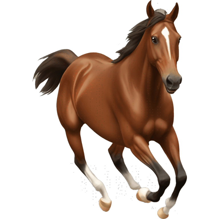 jumping brown Thoroughbred horse emoji