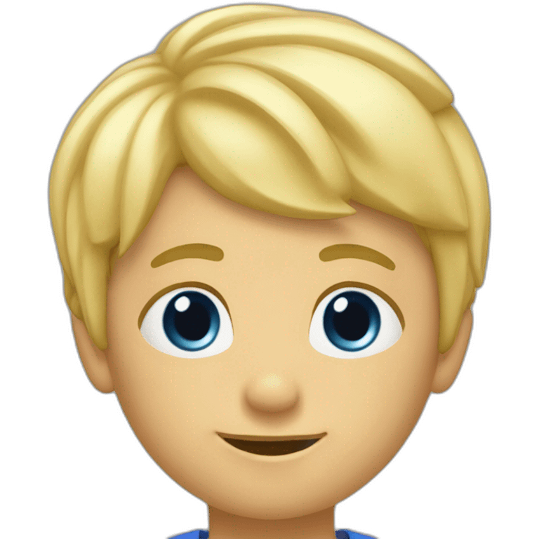 Petit garçon blond qui fait du foot emoji